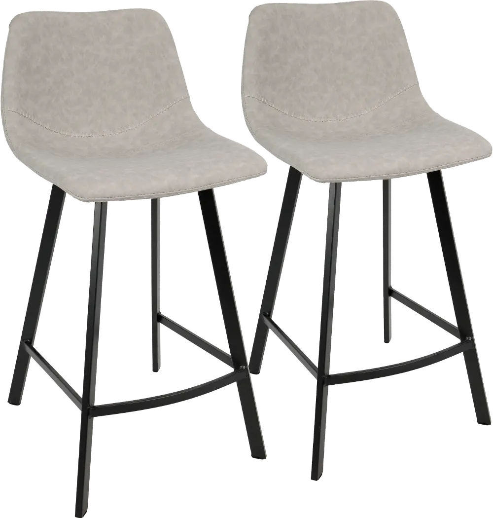 CS-OUTLW BK+GY2 Outlaw Gray Counter Height Stool, Set of 2-1