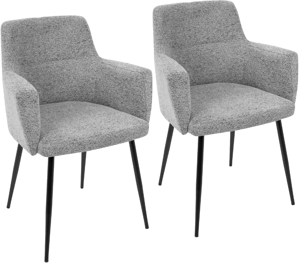 CH-ANDRW-BK-GY2 Andrew Gray & Black Upholstered Dining Room Chair, Set of 2-1