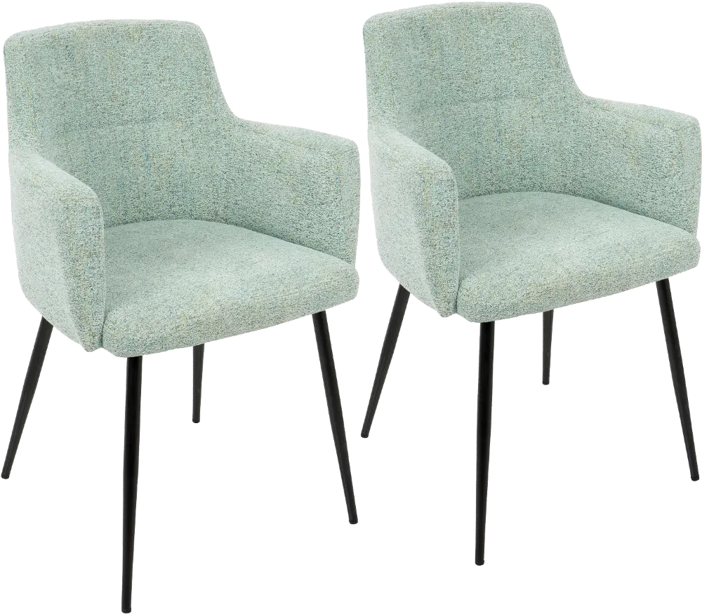 CH-ANDRW BKLGN2 Andrew Contemporary Green and Black Dining Room Chair, Set of 2-1