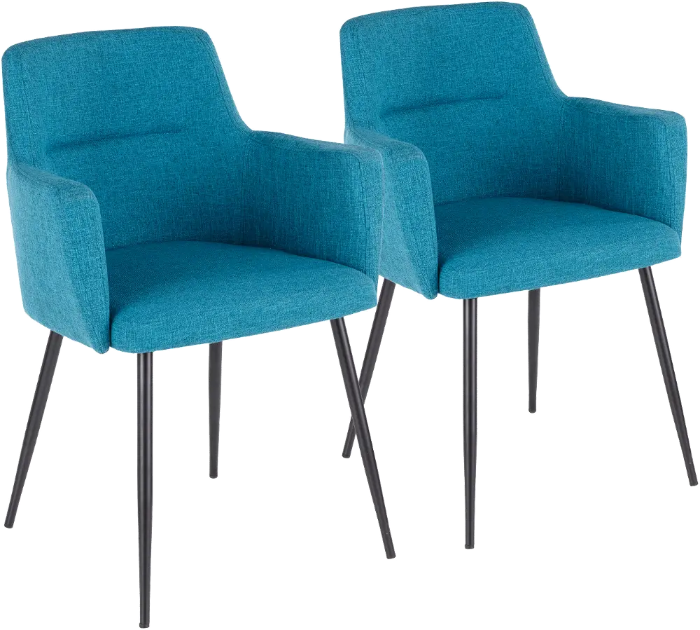 CH-ANDRW-BK-TL2 Andrew Teal & Black Dining Room Chair, Set of 2-1