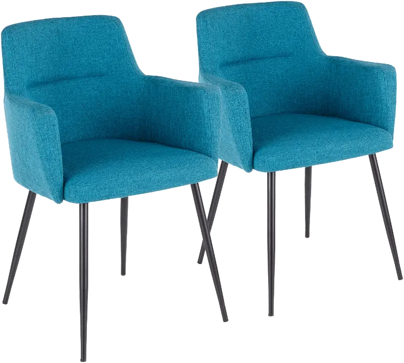Andrew Teal Black Dining Room Chair, Dark Teal Upholstered Dining Chair