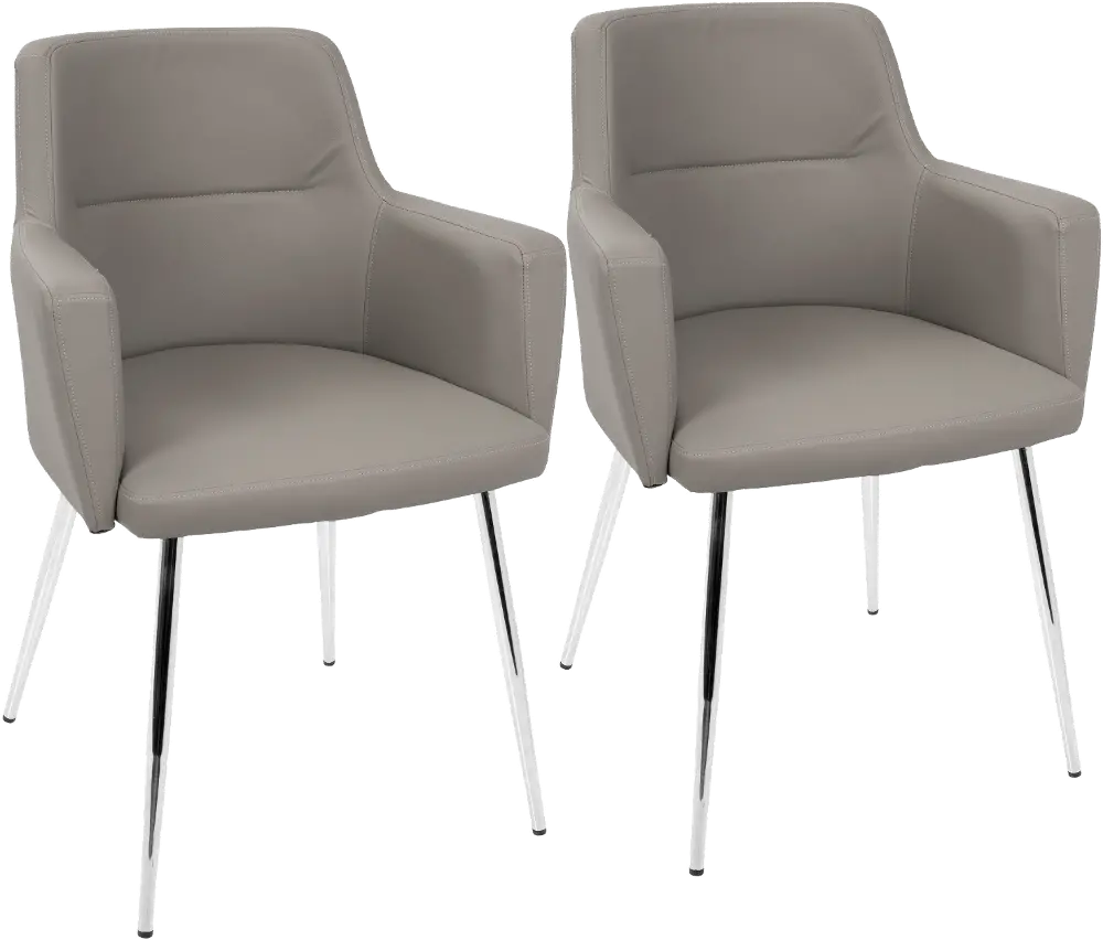 CH-ANDRW-GY2 Andrew Gray & Chrome Upholstered Dining Room Chair, Set of 2-1