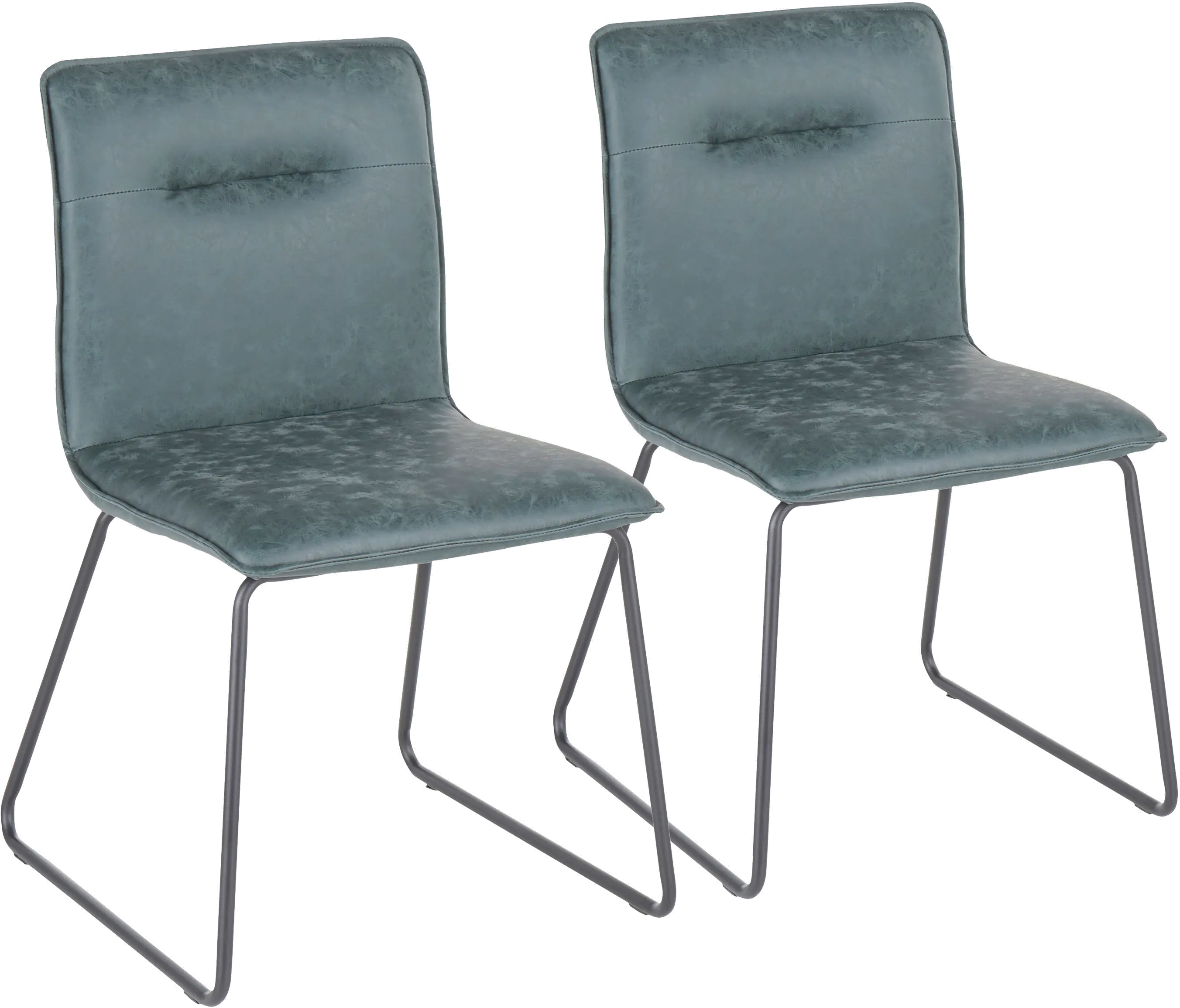 CH-CASPERBKGN2 Casper Green Faux Leather Dining Room Chair (Set o sku CH-CASPERBKGN2