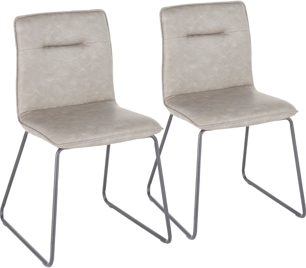 111762618 Casper Gray Faux Leather Dining Room Chair (Set of sku 111762618