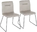 CH-CASPER-BKGY2 Casper Gray Faux Leather Dining Room Chair (Set of 2)