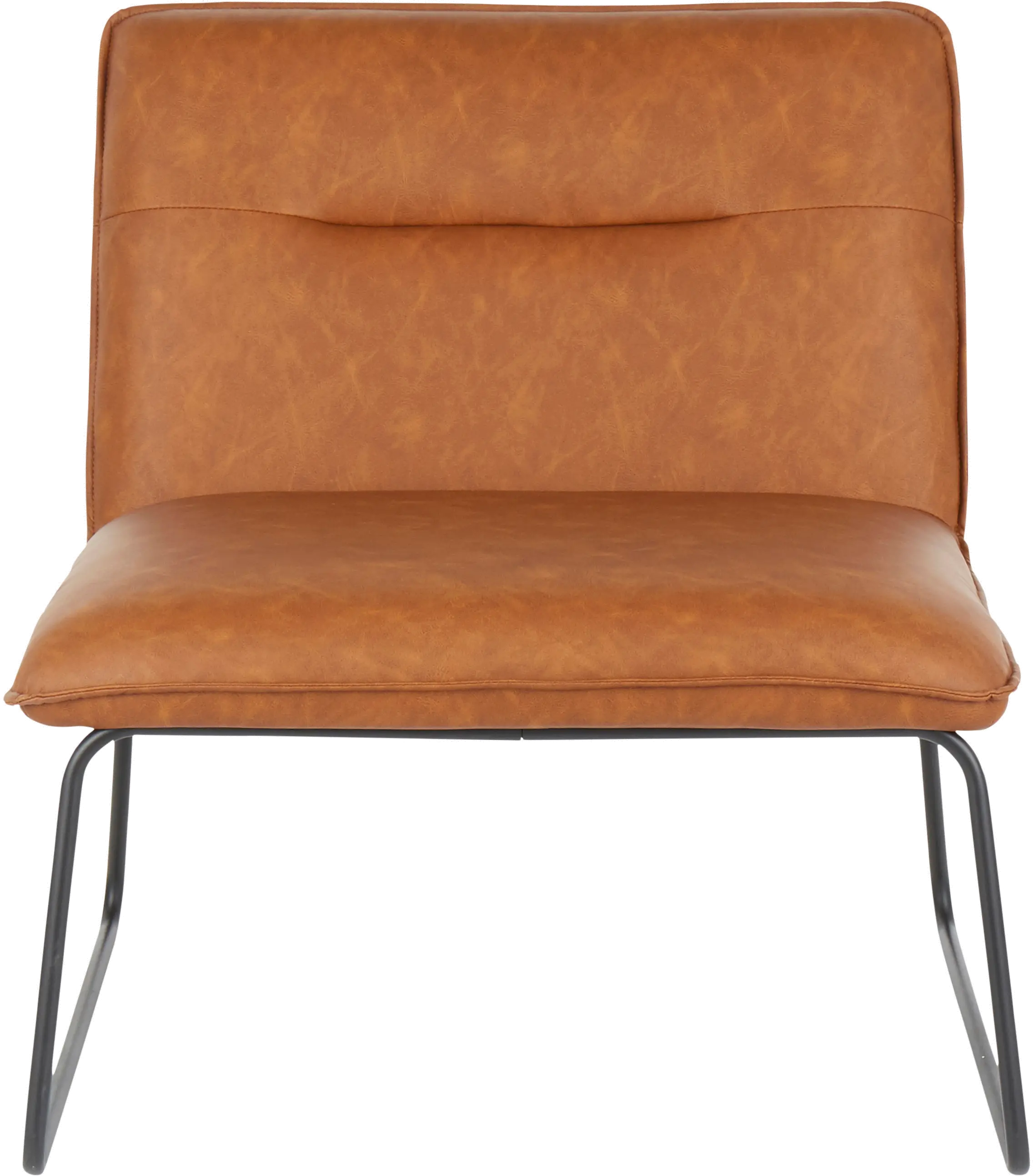 Casper Industrial Camel Faux Leather Accent Chair