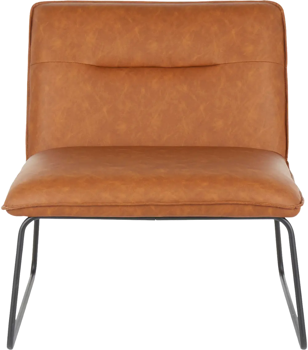 CHR-CASPER BKCAM Casper Industrial Camel Faux Leather Accent Chair-1