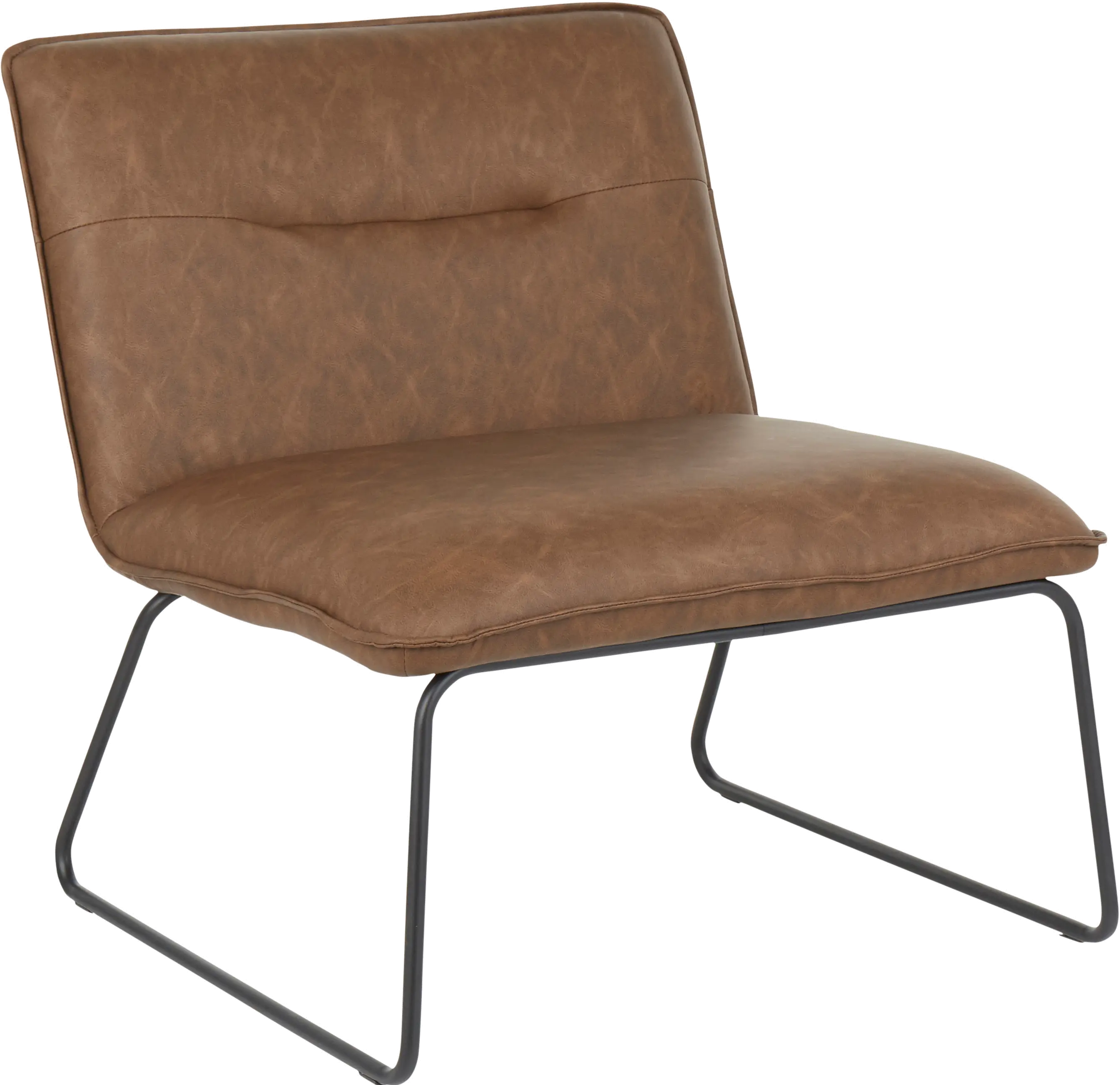 Casper Industrial Espresso Brown Faux Leather Accent Chair