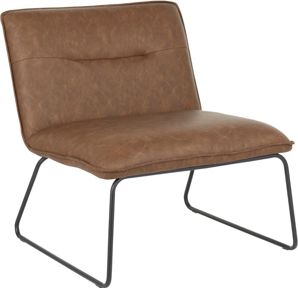 Casper Industrial Espresso Brown Faux Leather Accent Chair