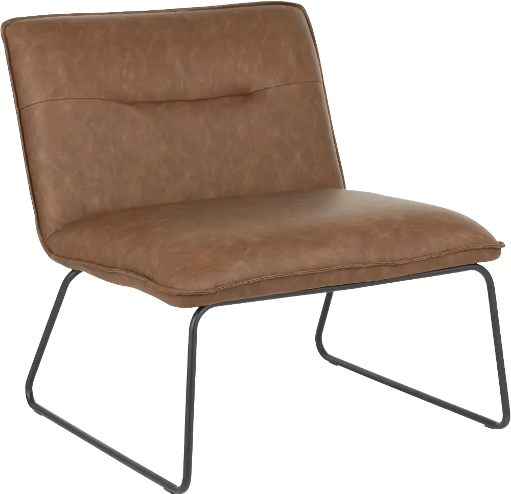 CHR-CASPER BKE Casper Industrial Espresso Brown Faux Leather Accent Chair-1