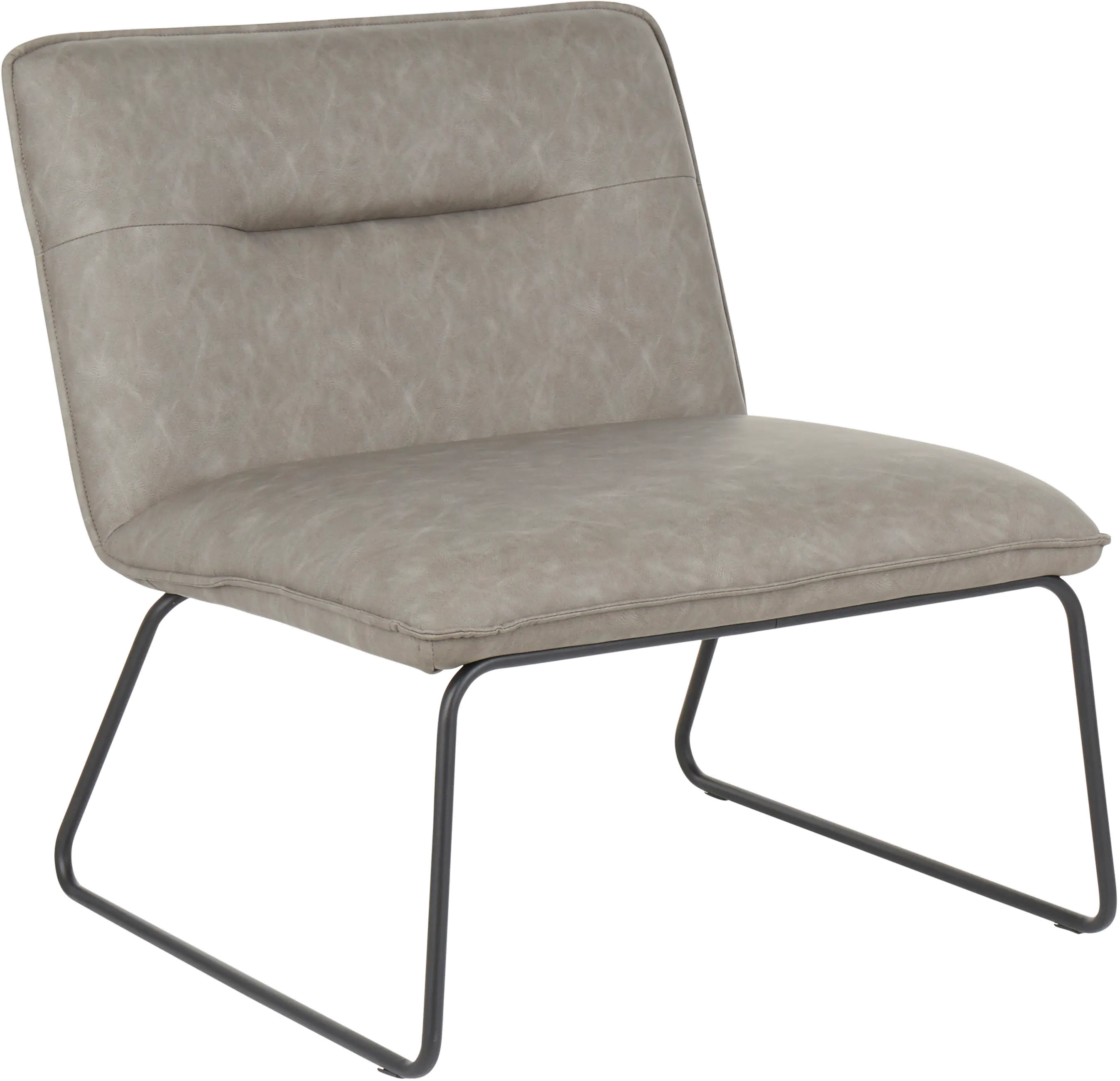 CHR-CASPERBKGY Casper Industrial Gray Faux Leather Accent Chair sku CHR-CASPERBKGY