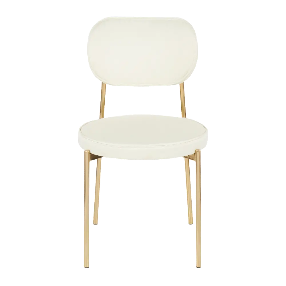 CH-CHLOE-AUSCR2 Contemporary Cream and Gold Dining Room Chair (Set of 2) - Chloe-1