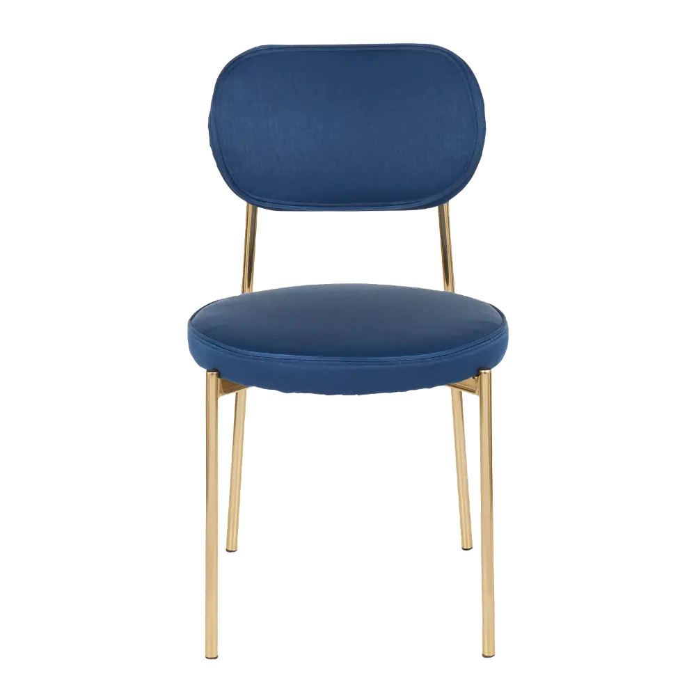 CH-CHLOE-AUSDBU2 Contemporary Navy Blue and Gold Dining Room Chair (Set of 2) - Chloe-1