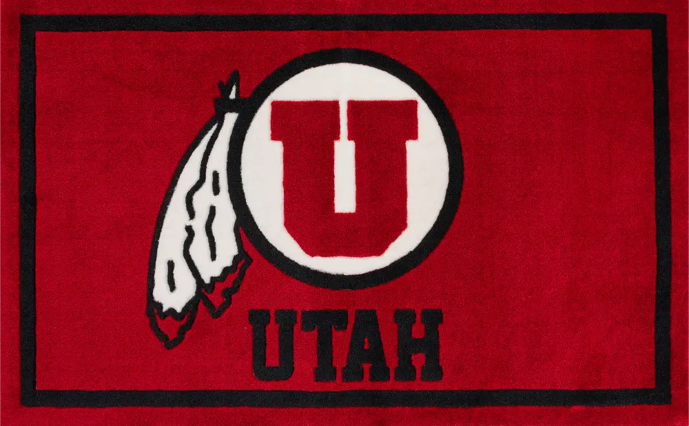 COLUT10120X30/UOFU 2 x 3 X-Small University of Utah Red Area Rug - Luxury Sports-1