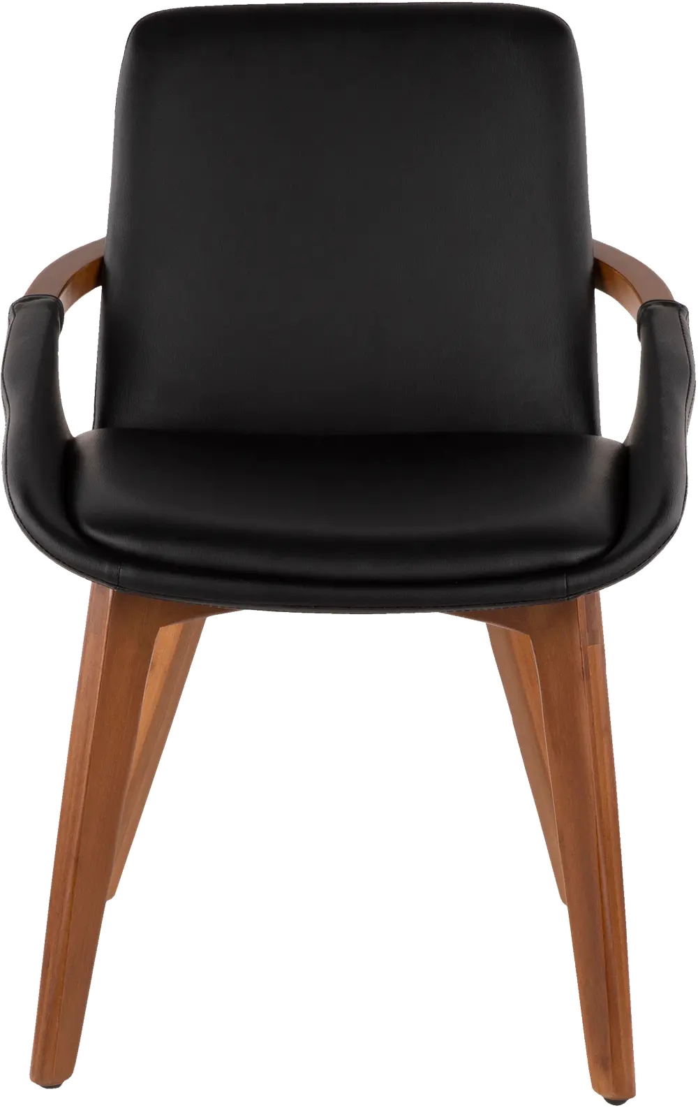 CH-COSMO WL+BK Cosmo Black Faux Leather Dining Arm Chair-1