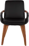 CH-COSMO-WL-BK Cosmo Black Faux Leather Dining Arm Chair