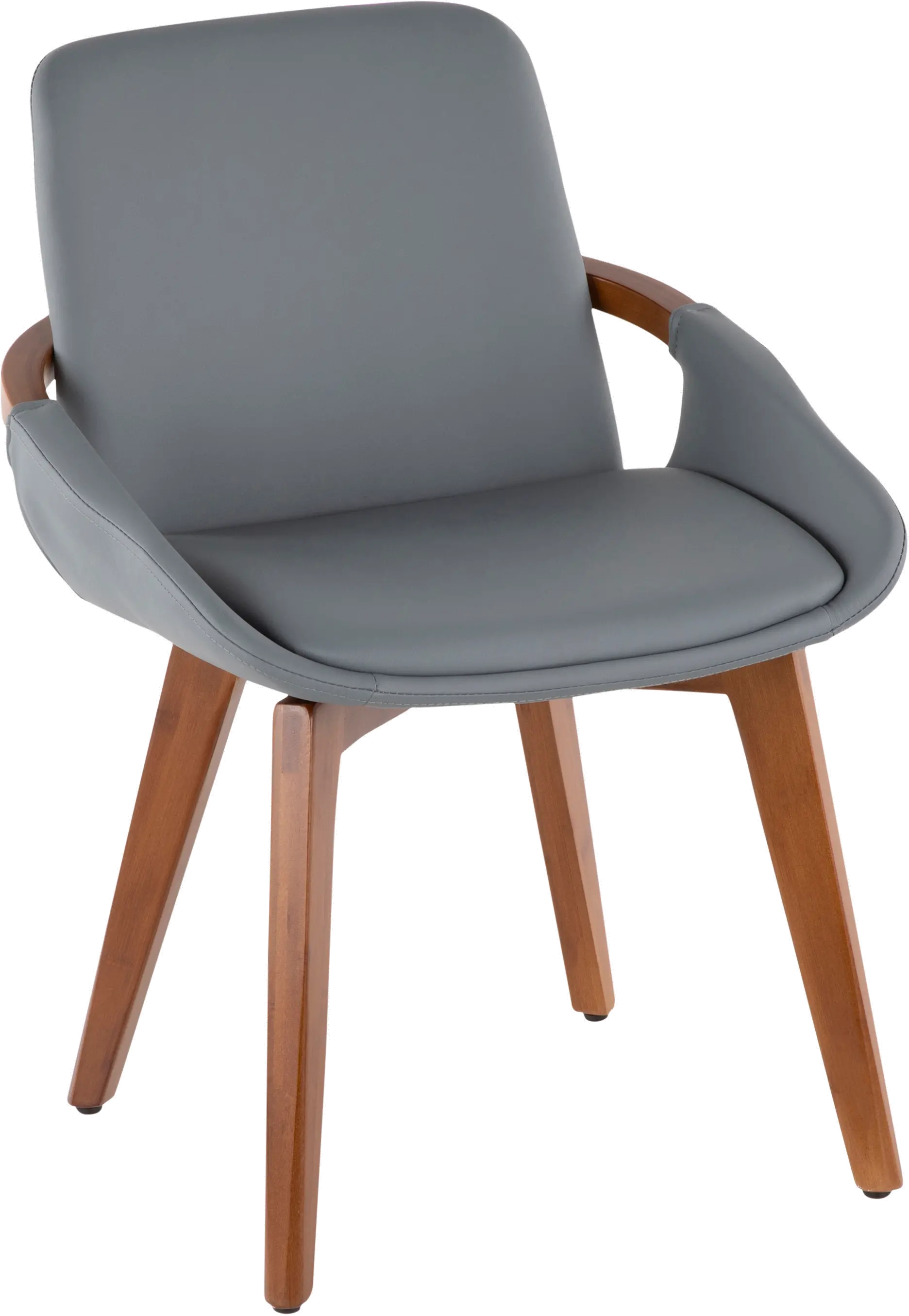 CH-COSMOWL+GY Cosmo Gray Faux Leather Dining Arm Chair sku CH-COSMOWL+GY