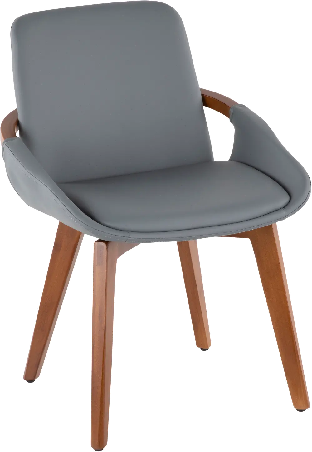 CH-COSMO WL+GY Cosmo Gray Faux Leather Dining Arm Chair-1