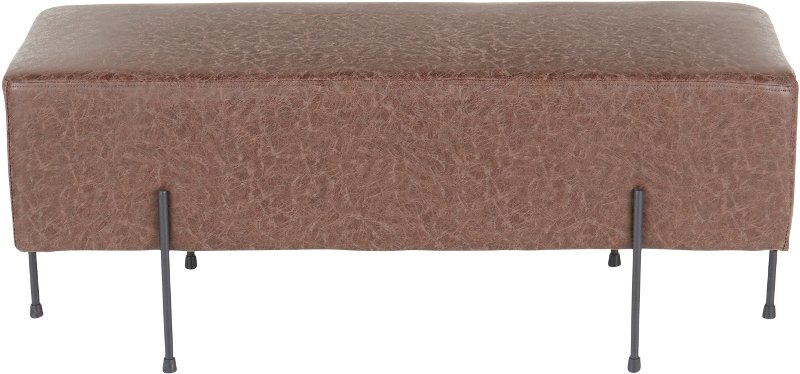 Contemporary Espresso Faux Leather, Contemporary Leather Bench