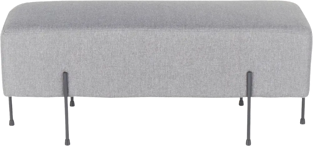 BC-DNLA-BKGY Contemporary Gray Faux Leather Bench - Daniella-1