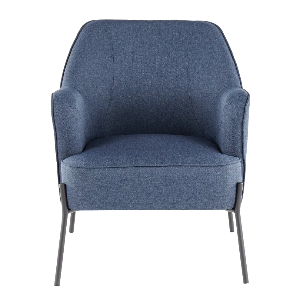 CHR-DANIELLA-BKBU Contemporary Blue Accent Chair with Black Metal - Daniella-1