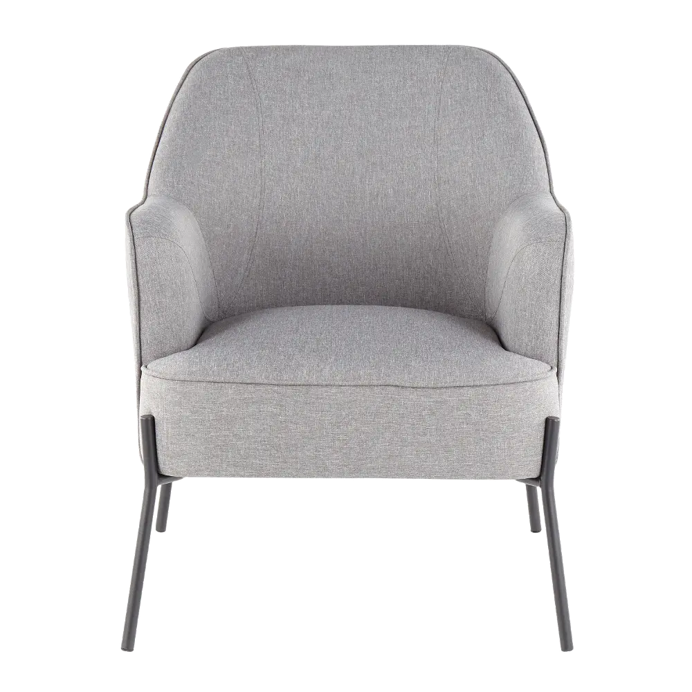 CHR-DANIELLA-BKGY Contemporary Gray Accent Chair with Black Metal - Daniella-1