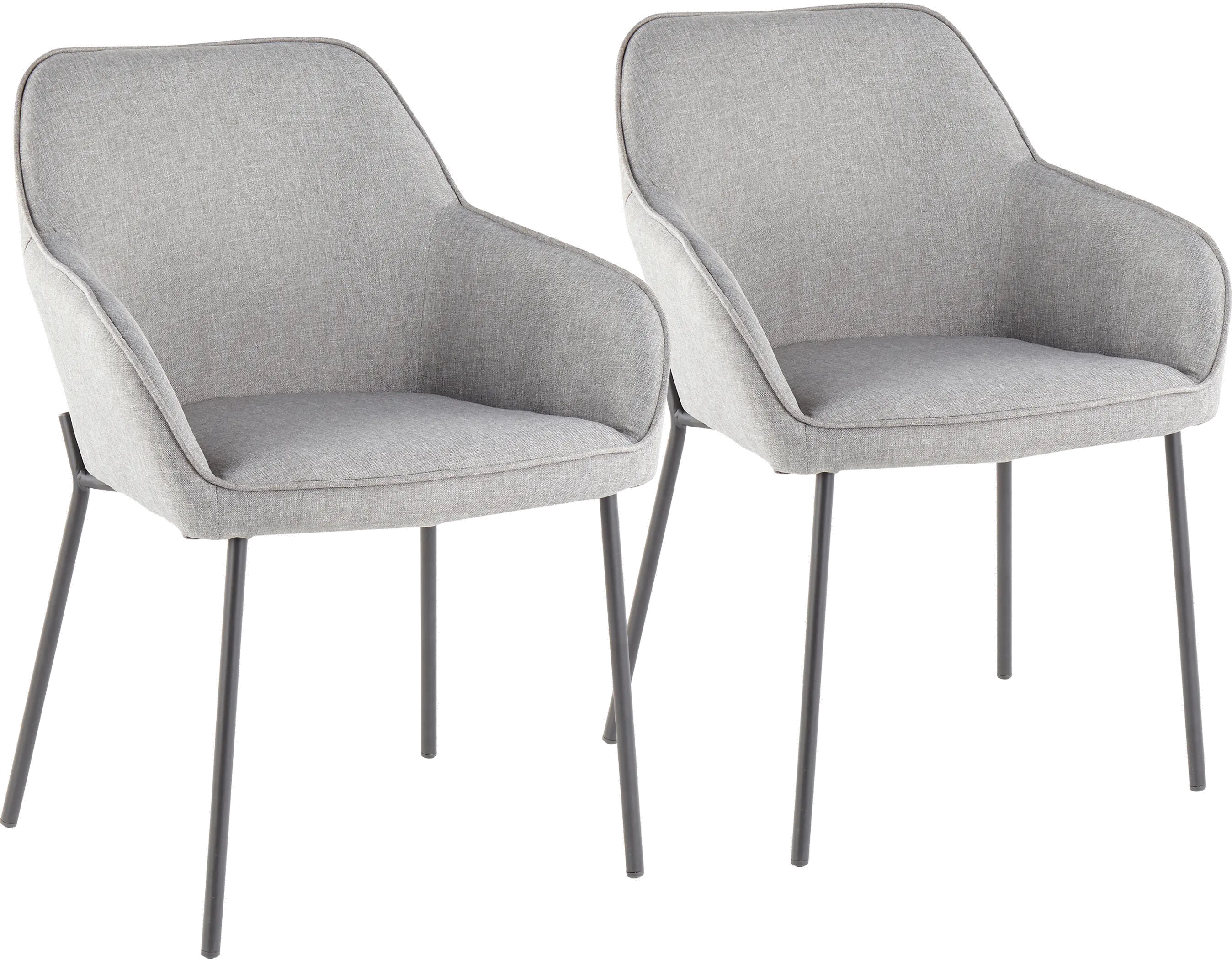 Photos - Chair Lumisource Contemporary Gray and Black Dining Room   - Dani(Set of 2)