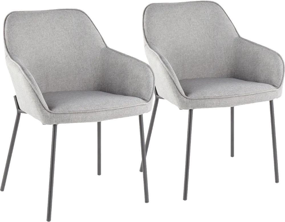 DC-DANIELLA BKGY2 Contemporary Gray and Black Dining Room Chair (Set of 2) - Daniella-1