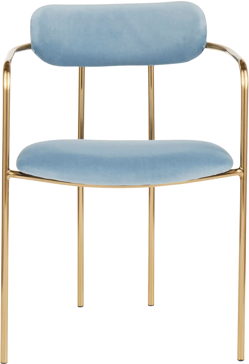 CH-DEMI-AUVBU2 Velvet Light Blue and Gold Dining Room Chair (Set of 2) - Demi-1
