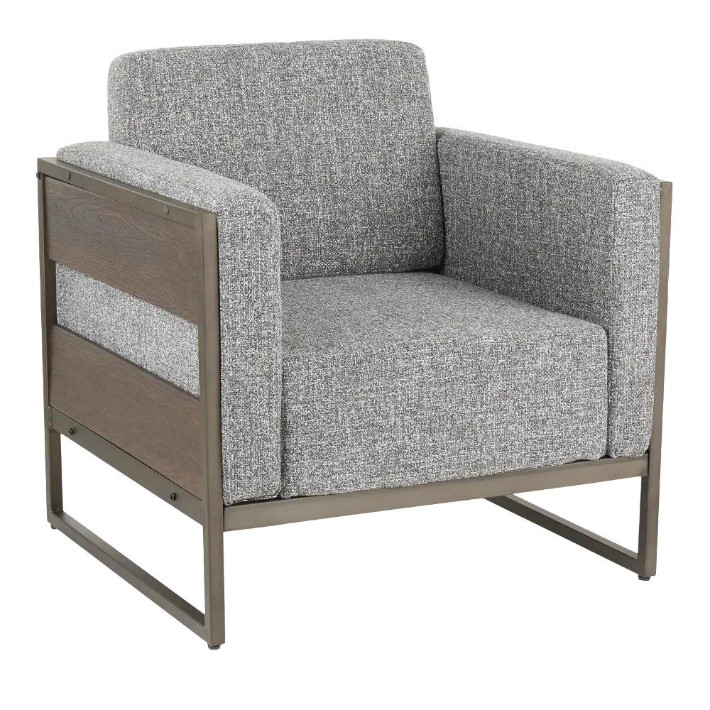 CHR-DRIFT-ANNGY Industrial Gray Lounge Chair with Wood and Metal Accents - Drift-1