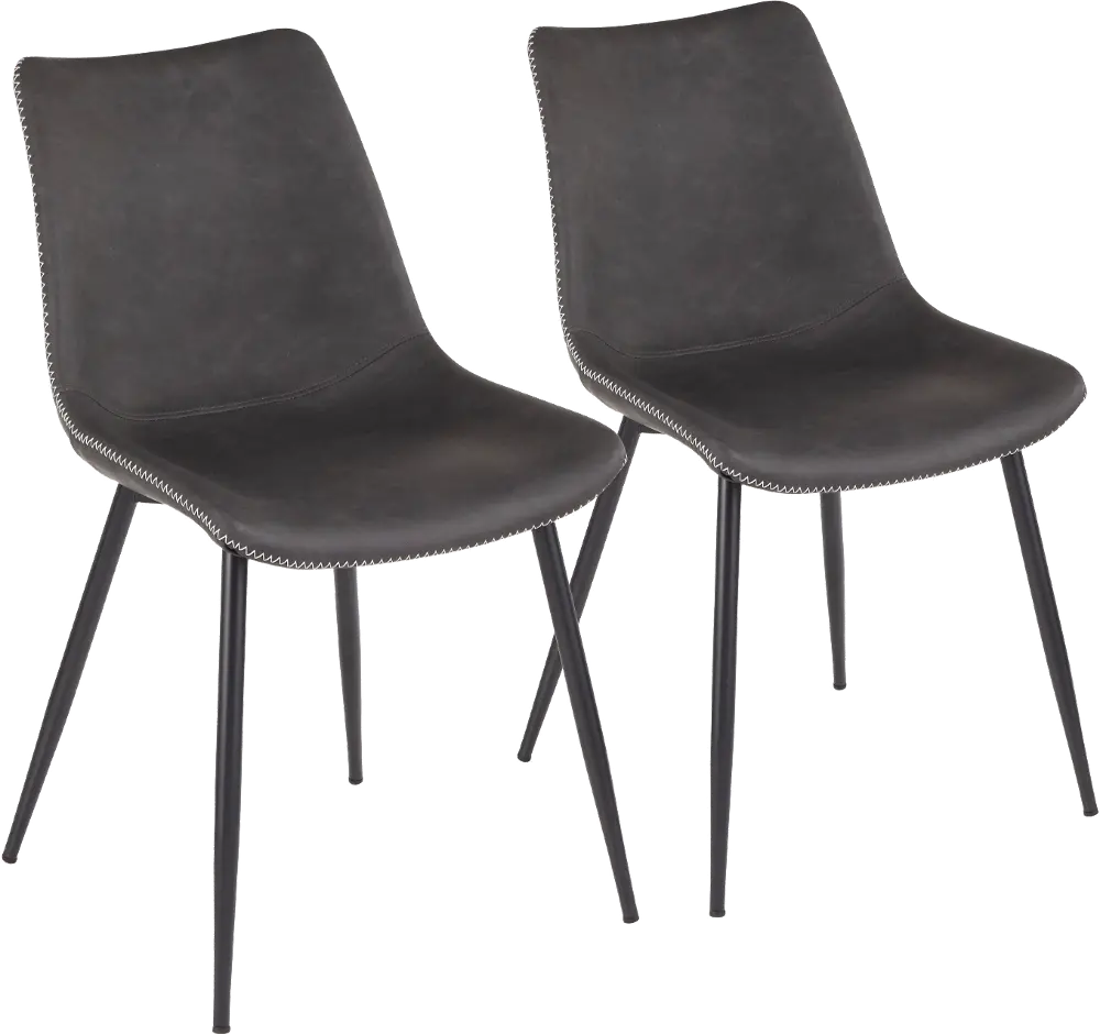 DC-DRNG-BK-GY2 Industrial Gray Dining Room Chairs (Set of 2) - Durango-1