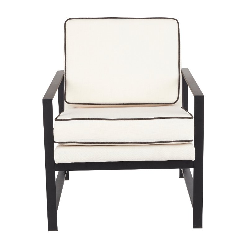Contemporary Cream Arm Chair With Black, Contemporary Arm Chair