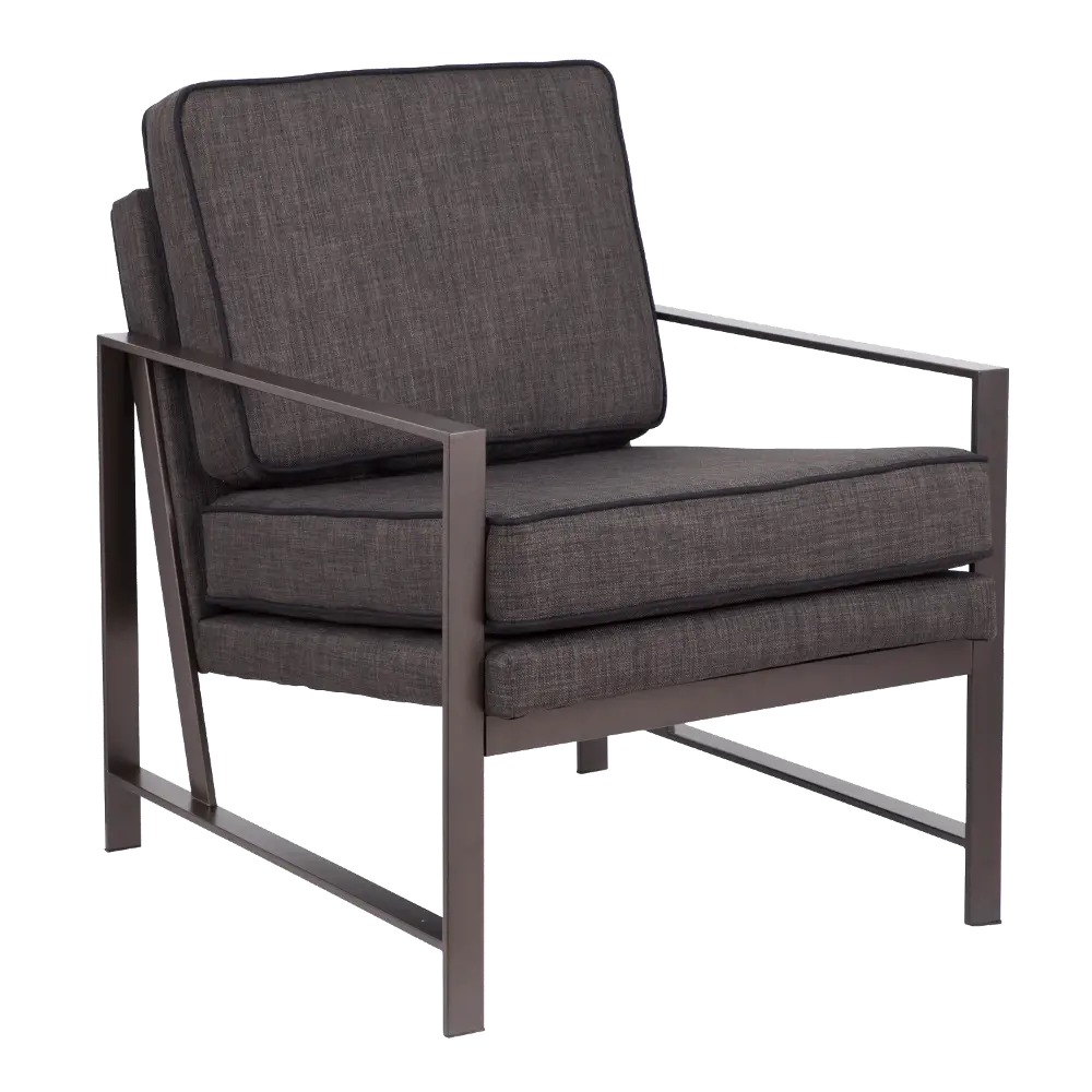 CHR-FRANK-ANGY Contemporary Gray Arm Chair with Antique Metal Frame - Franklin-1