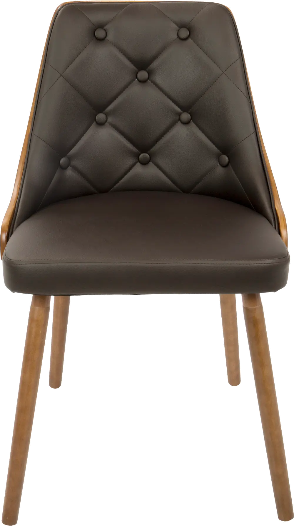 CH-JY-GNN-WL-BN Mid Century Black and Brown Faux Leather Dining Room Chair - Gianna-1