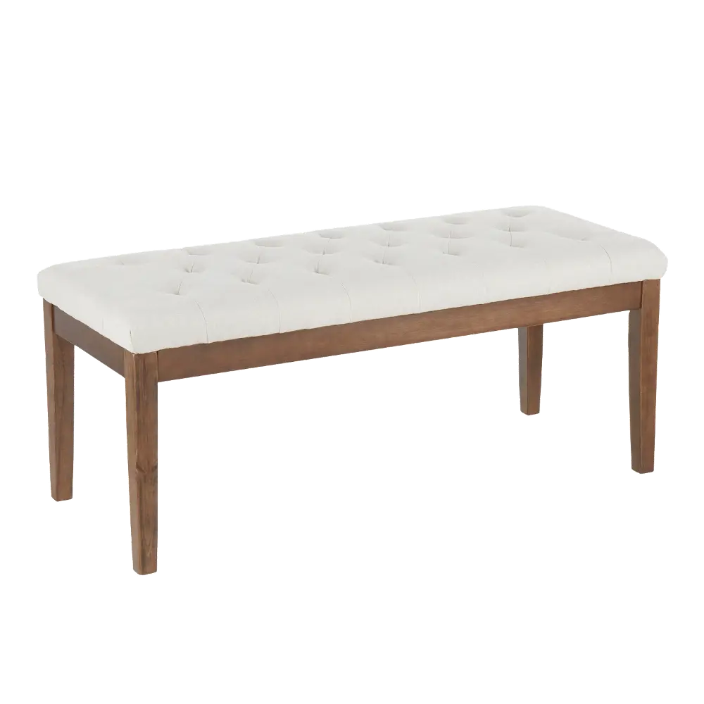 BC-JACKSON-WLCR Contemporary Walnut Bench with Oatmeal Upholstered Top - Jackson-1