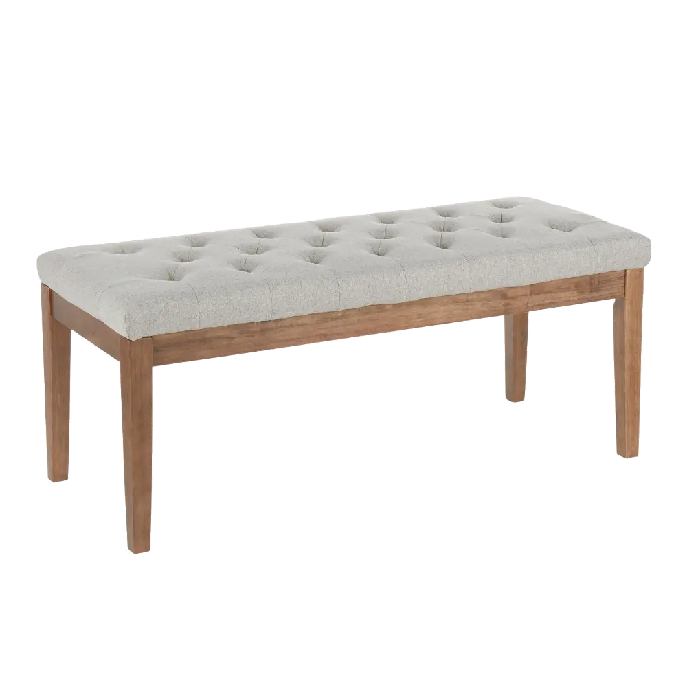 BC-JACKSON-WLLGY Contemporary Walnut Bench with Light Gray Upholstered Top - Jackson-1