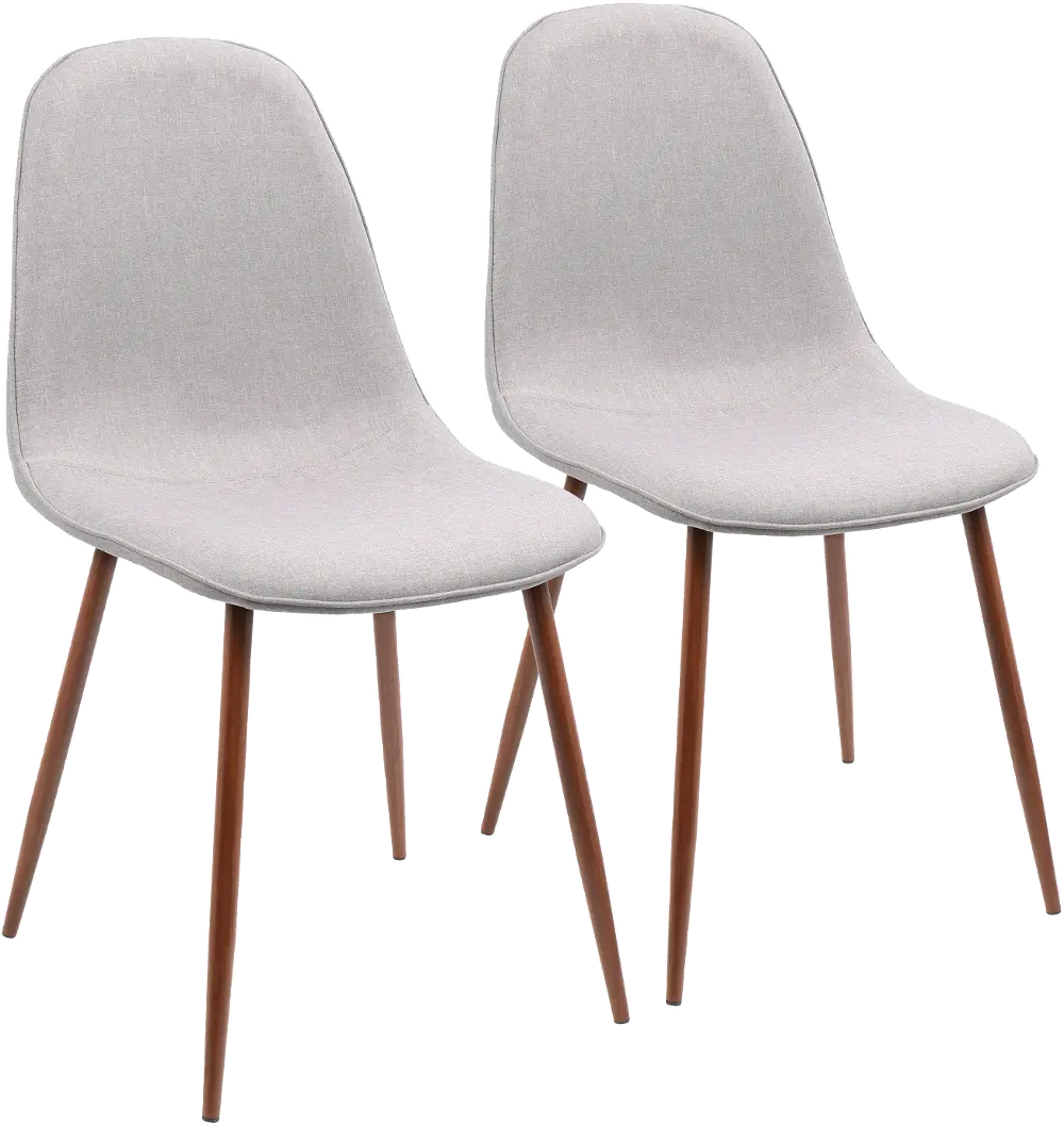 CH-PEB WL+GY2 Mid Century Light Gray Dining Room Chair (Set of 2) - Pebble-1