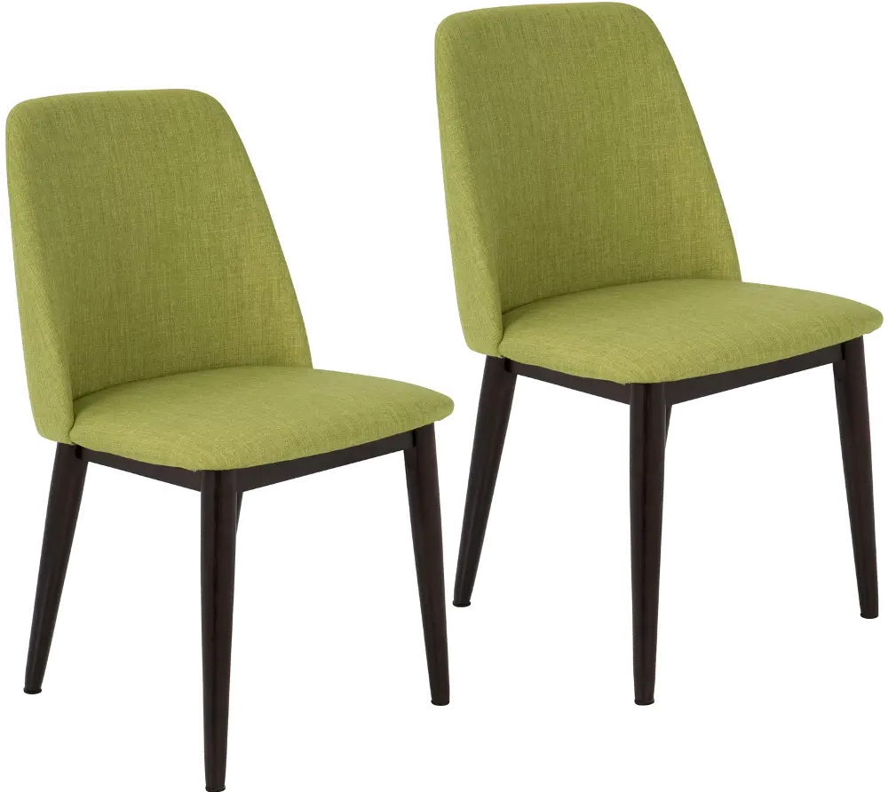 CHR-TNT-GN-BN2 Green Upholstered Dining Room Chairs (Set of 2) - Tintori-1