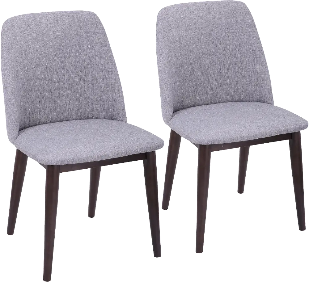 CHR-TNT-WL-LGY2 Gray Upholstered Dining Room Chairs (Set of 2) - Tintori-1