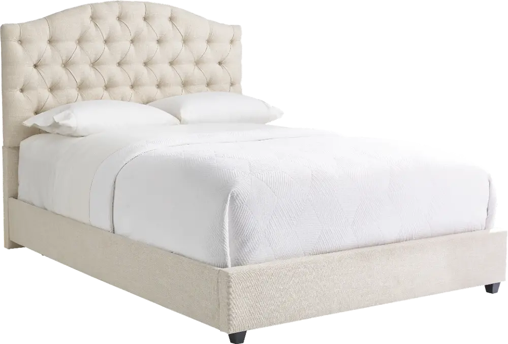 Traditional Oatmeal King Upholstered Bed - Sinclair-1