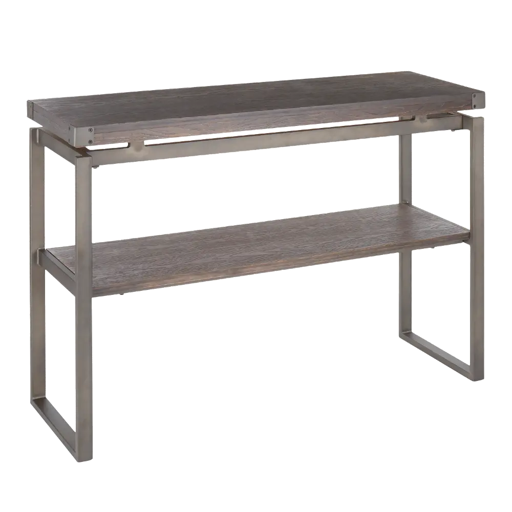 TBC-DRIFT-ANE Industrial Metal and Espresso Sofa Table - Drift-1