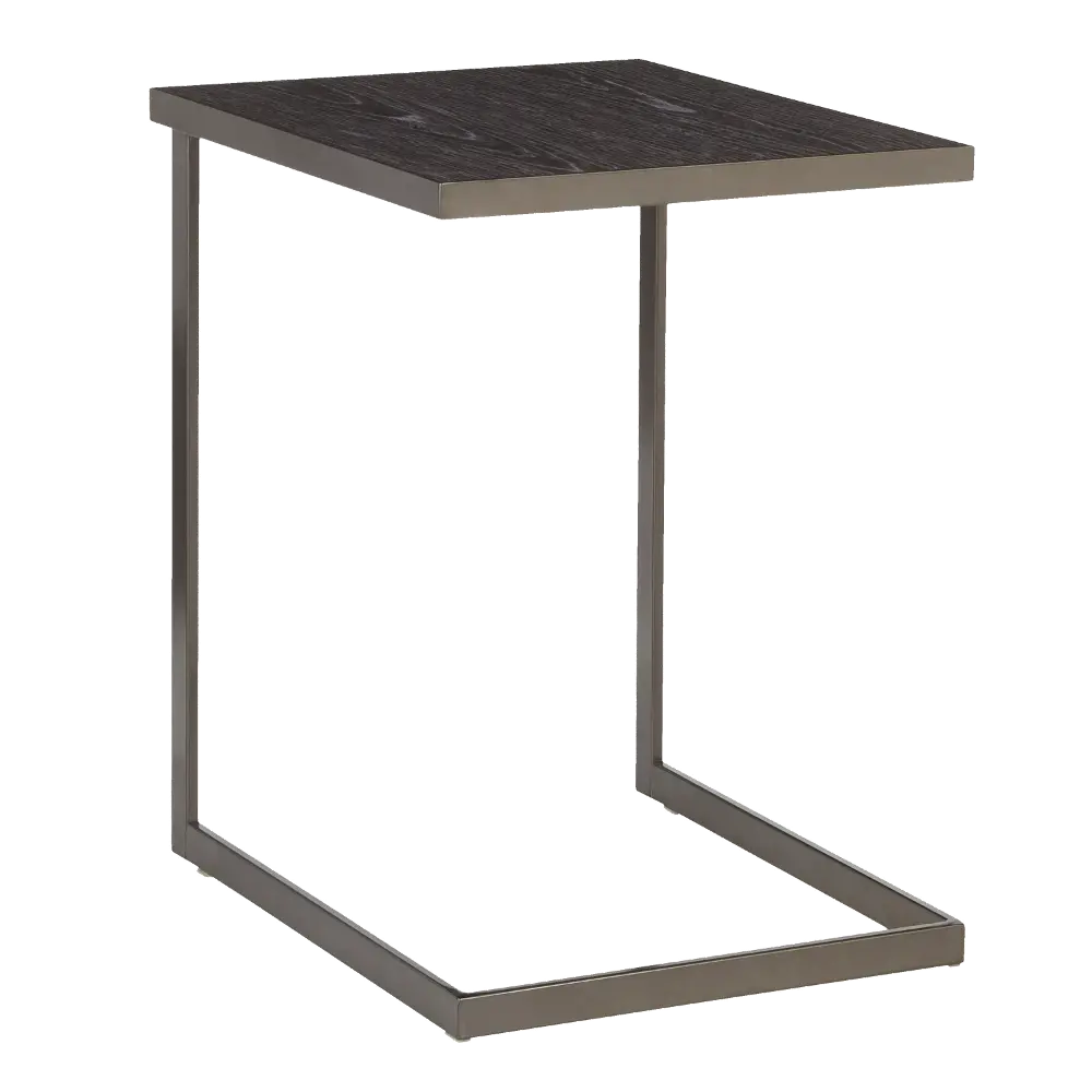 TB-ZENN-ANDGY Industrial Metal End Table with Dark Gray Top - Zenn-1