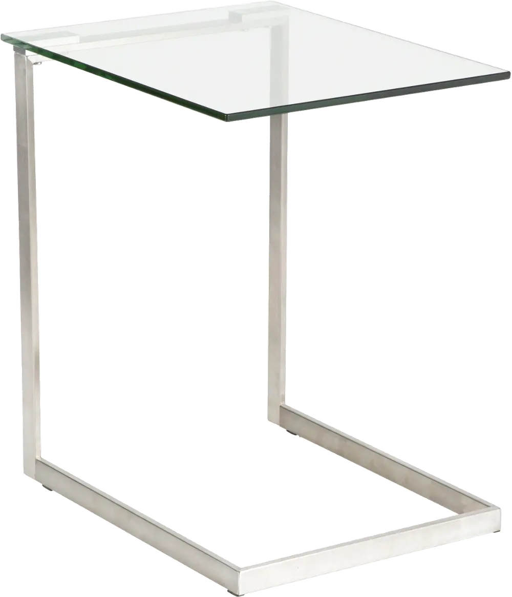 TB-ZENN-GLS Modern Clear Glass End Table - Zenn-1