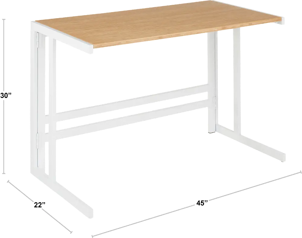 OFD-ROMAN-WNA Contemporary White Metal and Wood Office Desk - Roman-1