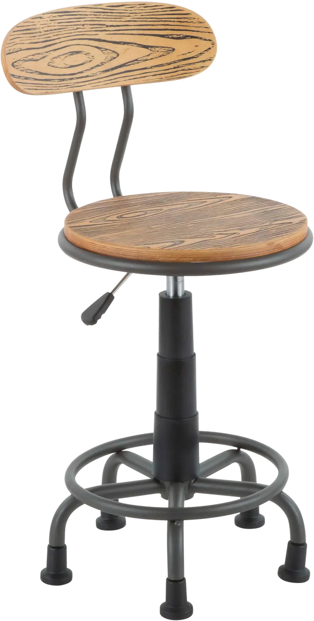 OC-DKTA-GY Dakota Industrial Natural Wood Task Chair-1