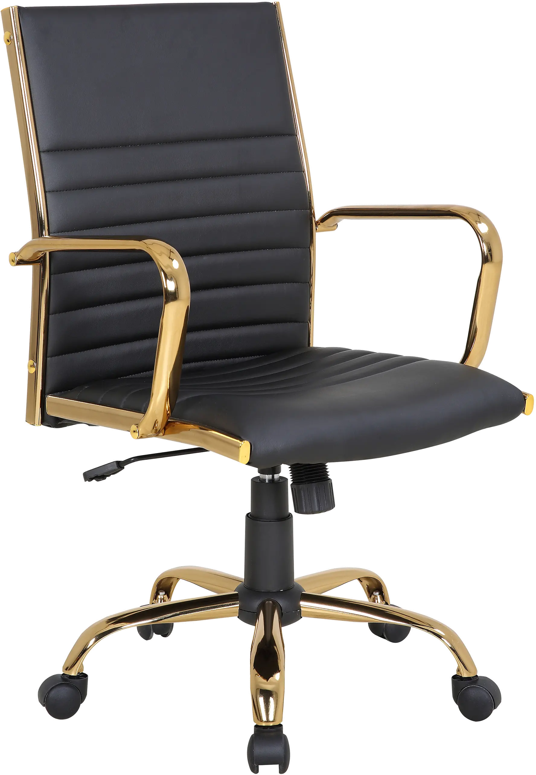 Master Gold & Black Faux Leather Office Chair