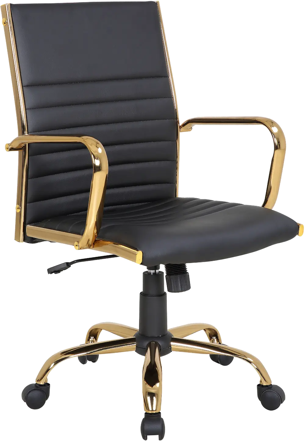 OC-MSTR AU+BK Master Gold & Black Faux Leather Office Chair-1