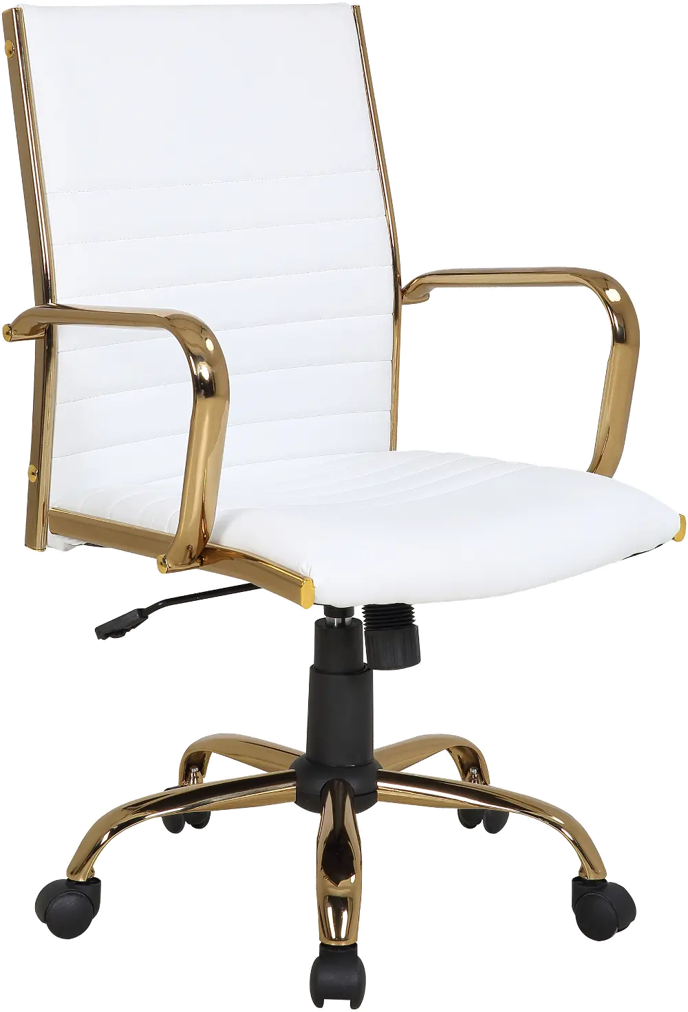 OC-MSTR AU+W Master Gold & White Faux Leather Contemporary Office Chair-1