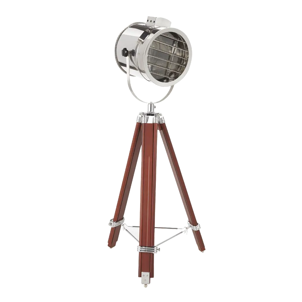 LS-L-AHOY-64 Cherry and Chrome Contemporary Floor Lamp with Tripod Base-1