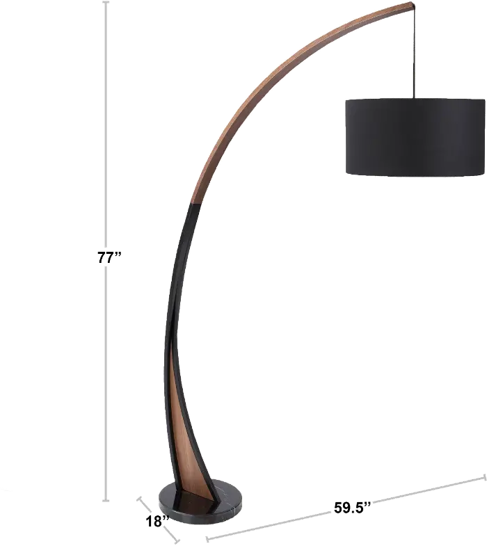 Mid Century Modern Walnut Wood Floor Lamp With Marble Base Noah Rc Willey Noah Mid Century Modern Floor Lamp Brown Black, Walnut Floor Lamp Modern